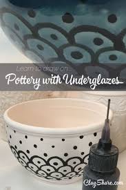 Learn How To Draw With Underglaze On Your Bisque Ware Pottery Create Fun And Unique Patterns And Designs Wit Glazes For Pottery Pottery Classes Pottery Videos