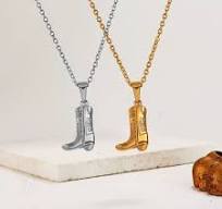 Non Tarnish Cowboy Boot Necklace Stainless Steel Personalized Jewelry  Necklace Cowboy Shoe Pendant Necklace