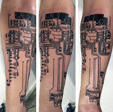 60 Circuit Board Tattoo Designs For Men Electronic Ink Ideas Tattoo Designs Men Circuit Board Tattoo Cyberpunk Tattoo