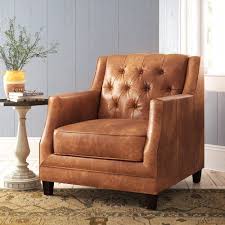 Brennon Genuine Leather 76 Square Arm Sofa Leather Chair Living Room Brown Leather Chairs Club Chairs