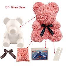 This beautiful diy decor is a great idea for your c. 20cm 35cm Foam Rose Bear Mold Rose Dog Model Pe Artificial Rose Flower Heads Diy Rose Bear Accessories Bag Artificial Dried Flowers Aliexpress