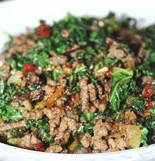 Sauteed Ground Beef And Kale Recipe Yummly Recipe Kale Recipes Ground Beef Healthy Recipes