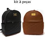 Kit 2 Mochilas Femininas Em Courvin Sintetico Atacado