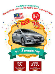 Dana hadiah ini adalah bersamaan dengan 350 usd hanya jika jumlah peserta adalah 11 orang atau lebih. Promosi Beli Kereta Honda Dan Anda Mungkin Menang Sebuah Honda City Informasi Santai