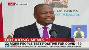 Mutahi kagwe, egh is the cabinet secretary for health in the republic of kenya. Update Cs Mutahi Kagwe Announces 22 New Confirmed Cases In Kenya Youtube