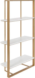 Check spelling or type a new query. Amazon Com Kate And Laurel Kercheval Glam Wall Shelf 15 X 32 White And Gold Modern White Bookshelf With Three Tiers For Storage And Display Furniture Decor