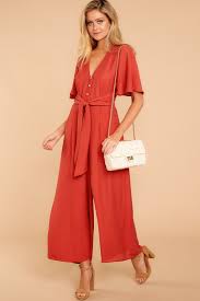 End Of An Era Rust Jumpsuit Red Dress Boutique Red Dress Outfit Dress Clothes For Women Clothes For Women