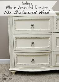 Painting A White Veneered Dresser To Look Like Distressed Wood Using Annie Sloan Chalk Paint Old White Repaint Furniture Painting Veneer Furniture Distressed Dresser Laminate Furniture