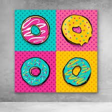 Pop Art Donuts Andy Warhol Canvas Wall Art In 2021 Pop Art Canvas Andy Warhol Pop Art Paintings Pop Art Painting