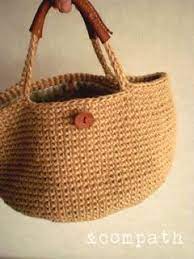 初心者も簡単 麻ひもバッグの編み方 作り方 材料 内布 画像 100均 付け方 naver まとめ hemp bag rattan bag crochet bag pattern