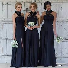 Trying on hebeos prom dresses!! Dark Navy Blue Chiffon Bridesmaid Dress For Wedding Party Lace Appliques Long Prom Dress Wedding Guest Robe Demoiselle D Honneur Bridesmaid Dresses Aliexpress