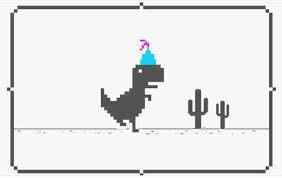 When you reache 700 points, the game begins to switch between day and night. Google Chrome Dino Game Celebration