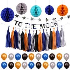 99 ($29.99/count) get it as soon as mon, aug 2. Simla Decor Solar System Outer Space Theme Party Decorations Trip To The Moon And Back Kids Birthday Party Supplies Kits Baby Shower Paper Honeycomb Ball Paper Tassel Bunting Banner Decorations Buy Online