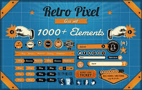 Retro Pixel Gui Set Web Design Freebies Design Freebie Retro Graphics