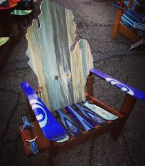 Michigan Shape Beetlekill Wooden Back Adirondack Ski Chair If Your State Flag Is Lame We Can Make Your Favorite Adirondack Chair Custom Chair Michigan Shaped