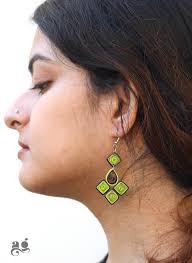 Handmade Paper Earrings, Valentines Day Gift, Paper Statement Dangler  Earrings, 1st Anniversary Gift, Graduation Gift, Comfortable Jewelry