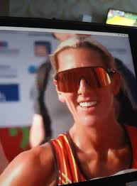 Isle of Man's Half Marathon champions together! This brilliant photo by  Gary Weightman of Vannin Photos captures the moment when men's race winner  Corrin Leeming is about to catch the women's winner