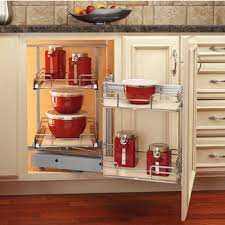 A great way of solving a large kitchen cabinet's door is by placing a sliding door inside of it, which you can just slide to the. Rev A Shelf Premiere Blind Corner Kitchen Cabinet System With Maple Shelves With Free Shipping Kitchensource Com