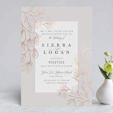 Graceful Customizable Foil Pressed Wedding Invitations In Gray By Kate Ahn Foil Pressed Wedding Invitations Foil Stamped Wedding Invitations Wedding Invitations