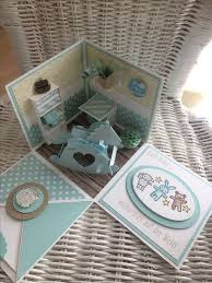 Baby Explosion Box Geschenkbox Diy Box Es Ist Ein Junge Karten Basteln Box Geschenke