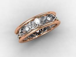 Rose Gold Ring Diamond Wedding Band White Gold Filigree Ring Lace Rose Gold Wedding V White Gold Vintage Rings Beautiful Jewelry Filigree Engagement Ring