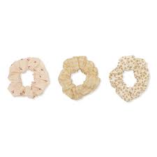 3 Pack Scrunchie Big Buttercup Yellow Bloom Red Blue Yellow Check Littlecosmo