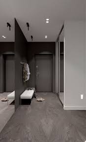 дизайн трехкомнатной квартиры 64 кв м в панельном доме Apartment In Dark Tones On Behance Muzhskie Gostinye Sovremennyj Vhod Interer Modern