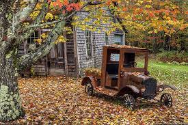 Autumn Leaves And 1925 Ford Abandoned Cars Vintage Pickup Trucks Vintage Trucks