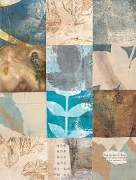 Nordic Summer 2 9 X 12 Monoprint Collage Print Collage Art Mixed Media Art Journaling