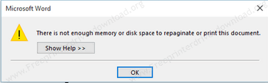 To do this, click start, click run, type taskmgr in the open box, and then click ok. Resolved How To Fix Error There Is Not Enough Memory Or Disk Space To Repaginate Or Print This Document Free Printer Driver Download