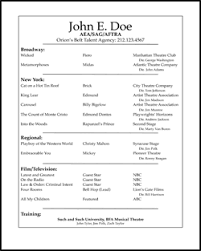 There are two ways to prove that you are good at acting. Free Acting Resume Samples And Examples Ace Your Audition