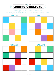 Sudoku Des Couleurs Sudoku Enfant Sudoku Sudoku A Imprimer