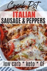 Italian Crockpot Sausage And Peppers Recipe Keto Recipes Dinner Dinner Recipes Crockpot Keto Recipes Easy