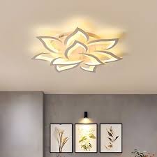 plafonnier a led en acrylique fleur blanche concu pour salon chambre a coucher eclairage du salon plafond design plafond