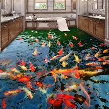 Us 13 57 54 Off Hochwertige 3d Boden Tapete Teich Karpfen Toiletten Bad Schlafzimmer Pvc Boden Aufkleber Malerei Wandbild Tapete Wasserdicht Floor Wallpaper 3 Pvc Bodenbelag Tapeten Tapeten Wandbilder