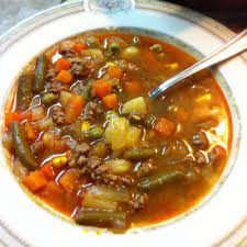 Select lean, less expensive cuts. Quick And Easy Beef Vegetable Soup Beef Soup Recipes Veg Beef Soup Veg Soup