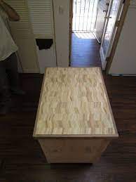 Browse our huge selection of wooden butcher block units. Custom Chevron Pattern Butcher Block Fine Carpentry Inc Facebook