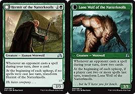 At the beginning of your upkeep, look at the top card of your library. Amazon Com Magic The Gathering Hermit Of The Natterknolls Lone Wolf Of The Natterknolls 209 297 Shadows Over Innistrad Toys Games