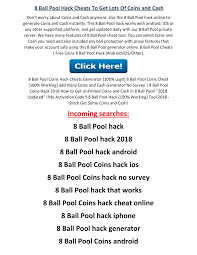 Facebook or google plus and you are good to go. 8 Ball Pool Cheats 2019 Get Many Coins And Cash Updated Pages 1 5 Flip Pdf Download Fliphtml5