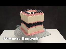 Fault Line Blueberry Cake Heidelbeeren Torte Neue Technik Youtube Torte Cupcake Cakes Cake