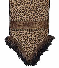 This Leopard Chenille Table Runner Accented With Feathers And Eyelash Trim Is One Of My Favorites It Looks Grea Animal Print Decor Leopard Decor Table Runners