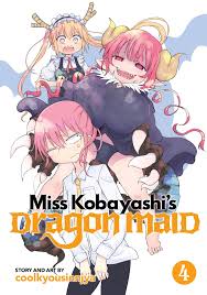 The cover of the first volume of the manga featuring kobayashi (left) and tohru (right). Dragon Maid Volume 4 Kobayashi San Chi No Maid Dragon Wiki Fandom