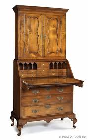 New Hampshire Queen Anne Tiger Maple Secretary Desk 1760 Queen Anne Furniture Period Furniture American Furniture
