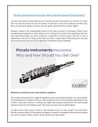Maybe you would like to learn more about one of these? Piccolo Instrument Insurance By Joseph White Issuu