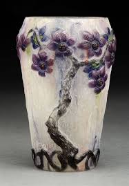 G Argy Rousseau Pate De Verre Apple Blossom Vase Circa 1920 Molded G Argy Rousseau Height 5 7 8 Glass Art Art Deco Cameo Antique Glass
