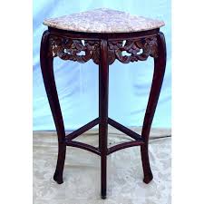 Vintage French Style Pink Marble Rosewood Quarter Round Corner Table For Sale Image 13 Of 13 Table Side Table Corner Table
