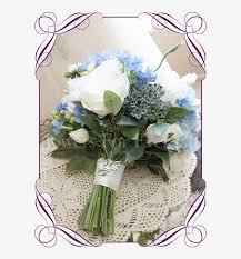 Faux wedding bouquets in navy blue flowers and eucalyptus greenery. Silk Artificial Bridal Posy Bouquet With Light Blue Flower Bouquet Free Transparent Png Download Pngkey