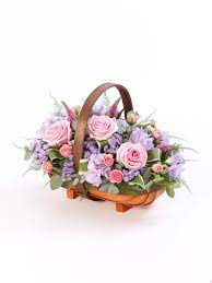 Mixed Basket Pink And Lilac Pink Amp Lilac Funeral Flower Arrangements Funeral Flowers Funeral Floral Arrangements