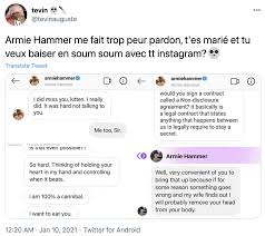 You'll never find reasonable men at the tops of tall mountains. Armie Hammer Me Fait Trop Peur Pardon T Es Marie Et Tu Veux Baiser En Soum Soum Avec Tt Instagram Armie Hammer S I Am 100 Percent A Cannibal Leaked Dms Know