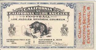 Check Out This Old School Ticket From A Cal Game At Ucla Back In 1935 Gobears Gocal California Golden Bears Cal Bears Lloyd Bridges